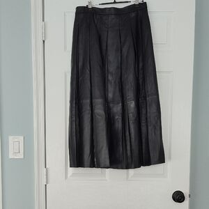 Nordstrom Black A-Line Leather Skirt